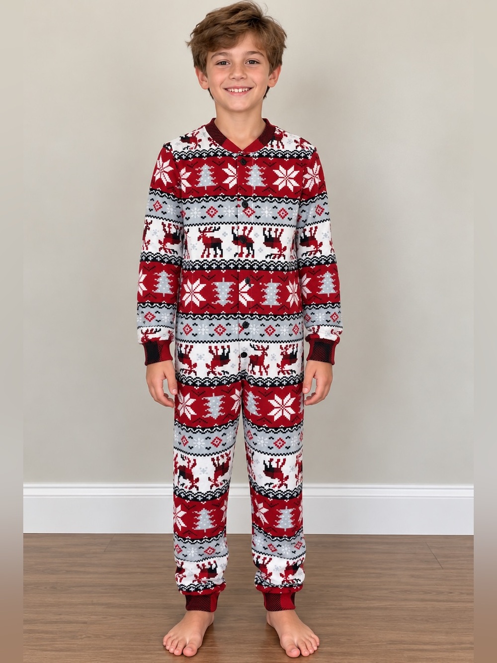 Fammy Jammies Christmas Onesie | Youth M 10–12 | Don’t Moose With Me